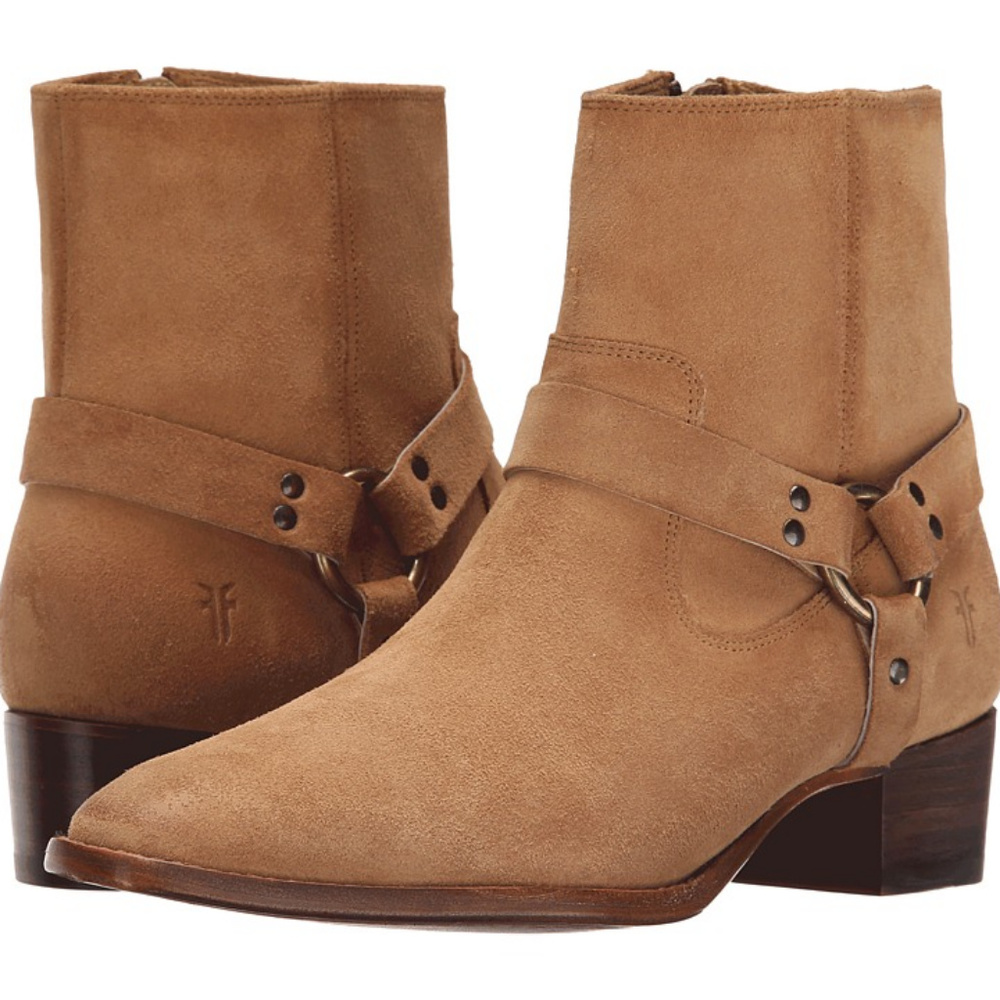 NWT Frye Dara Harness Short Suede Zip Ankle Boots